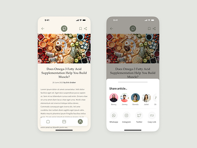 Daily Challenge - Share Articles mobile app ui ux