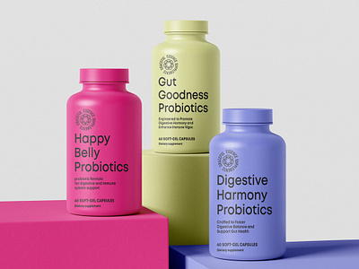 Gut Goodness | Packaging Design bottle packaging branding design drug packaging graphic design label label design label designer minimalist packaging packaging design packaging designer product product designer product label product label and packaging supplement vector wellness brand