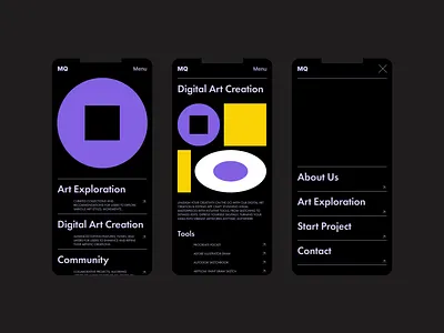 Digital art app clean design digital art mobile app modern shapes ui design ux design website