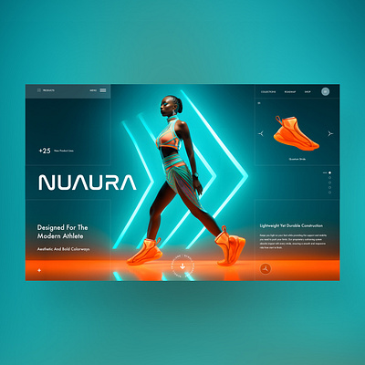 NuAura Beta Web Ui Landing Design Shot ai branding design futuristic graphic design illustration nft photography sneakers techwear ui ui design ux ux design web design
