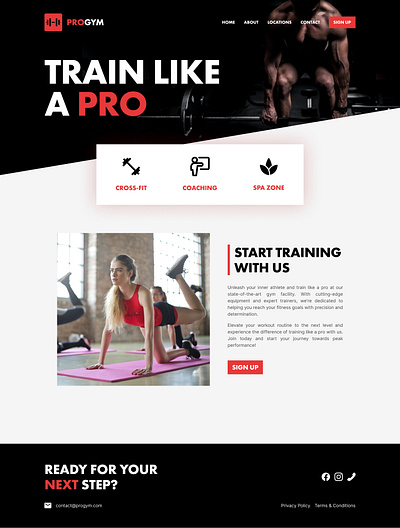 Gym Website figma landing page ui ui design ux uxui web design website