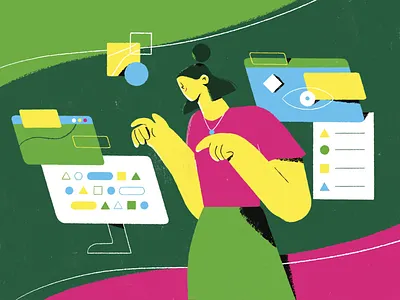 UI Girl animation character animation display girl illustration interface motion graphics ui user windows