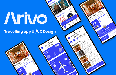 Arivo traveling app UI/UX Design app design graphic design travel typography ui uiux website