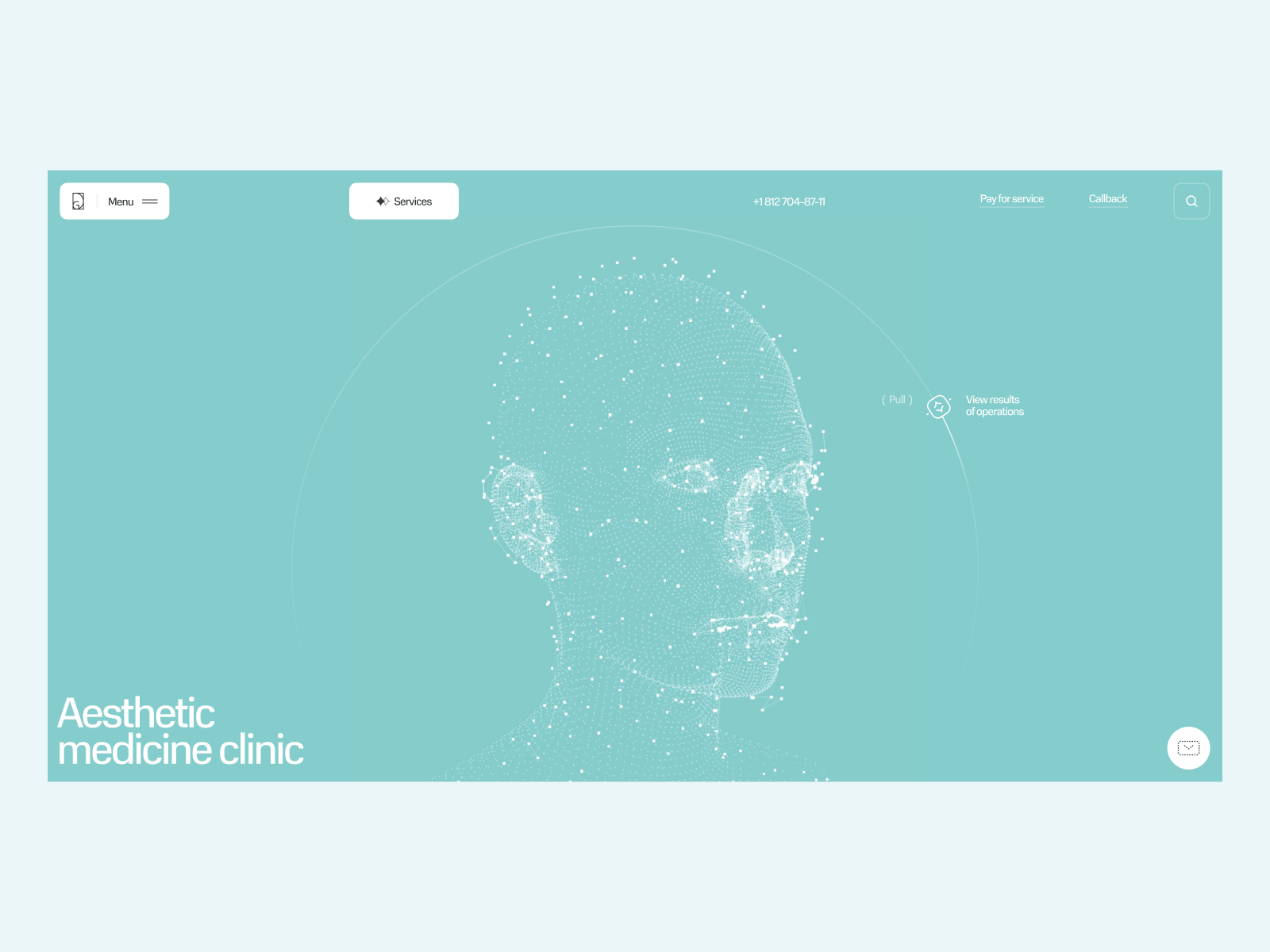 Concept / Medical clinic 3d clean clinic concept medicine plexus ui web