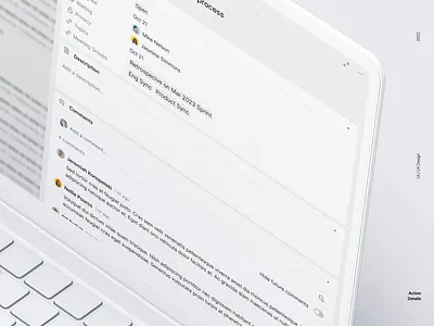 company OS - action details clean dashboard design light modern select sidebar ui ux