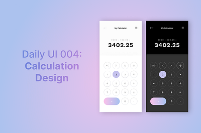Daily UI #004 - Calculation Design app calculator dailyuichallenge figma graphic design product design singapore typography ui design ui ux ux design