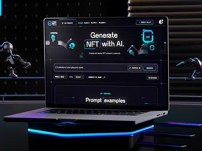 ChainGPT AI NFT Generator - Web UI Design 3d 3d animation 3d design ai ai generator blockchain crypto explainer interactive design nft nft art nft collection nft generator product design ui ui design