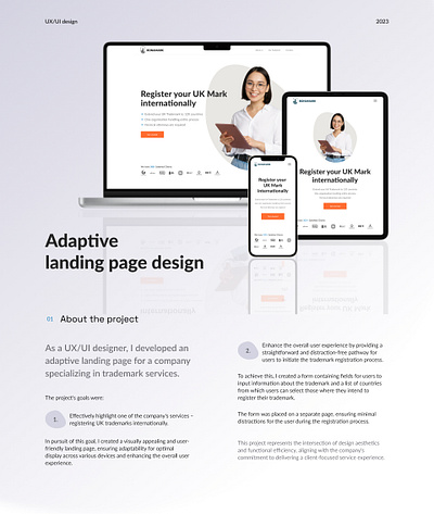 Adaptive design adaptive adaptive page design landing landing page multi page site page registration form responsible site typography ui ux web