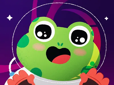 Say Cheese! 2d frog graphic design illustration