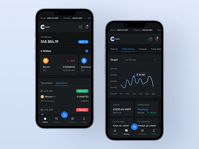 Crypto trading mobile app app crypto minimal mobile app platform product trading ui