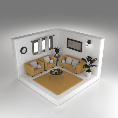 Living Room - 2024 3d 3d design blender design graphic design home house illustration lights living room modern render rendering rgba ui vector