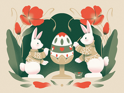 Easter Bunnies Illustration animals art bunnies character art character design design design studio digital art digital illustration digital painting easter easter egg easter holidays graphic design holiday illustration illustrator nature procreate spring