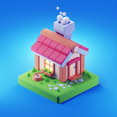 Cute Building 3d 3d art 3d artist 3d design 3d game 3d illustration 3d model 3d modeling 3d modelling blender 3d blender cycles design game art game asset game design illustration isometric