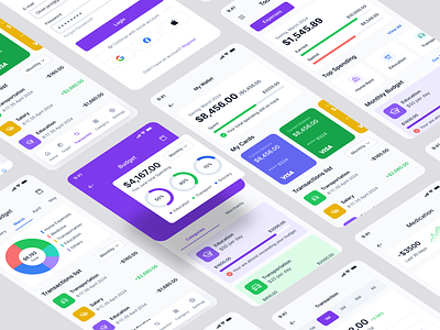 Budget Planner Mobile App in DroitUI app design app ui kit droit ui ios app design mobile mobile app mobile app design mobile ui kit ui ui design uiux ux ux design