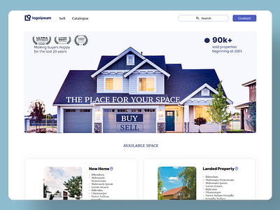 Real estate website landing page design figma landing page ui user interface website website design