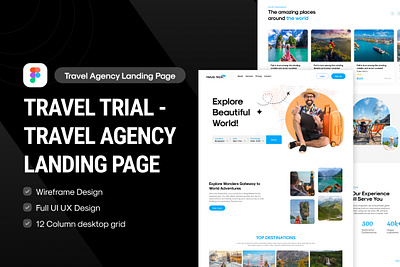 Travel Agency Website app design branding design figma design illustration ui ui design ux design web design website design