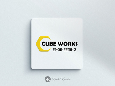 Cube Works Engineering Logo Design brand identity branding graphic design logo logo design
