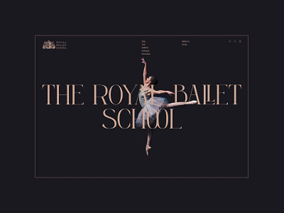 The Royal Ballet School. Main page design motion ui ux web web design