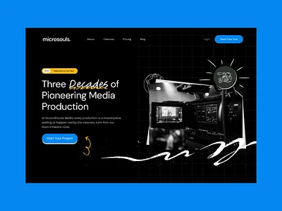 Creative media production agency landing page website 🔥 dark design dark mode film graphic design media house minimal modeern movie movies app shahbaz store typography ui ux uiux web web design webdesign website website design websitedesign