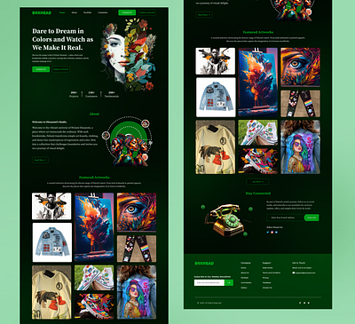 Landing page for an artist website art design figma landing page ui ui design user interface website