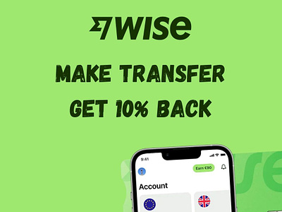 Wise Make transfer get 10% Back 3d airdrop animation branding crypto graphic design logo money motion graphics nft transfer transfermoney transferwise ui wise wisetransfer