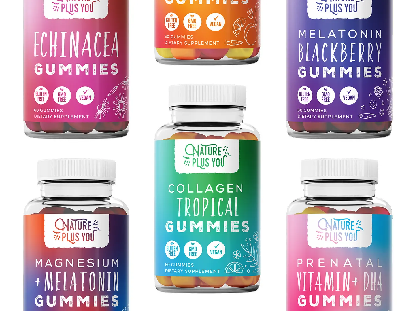 Vibrant Supplement Labels for Gummies: Eye-Catching Designs