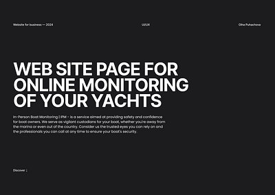 Web Site Page For Online Monitoring Of Your Yachts. design ui uxui web site