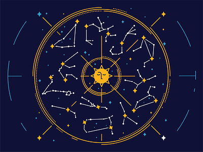 Zodiac Signs astrology branding constellation design graphic design icon icon set illustration logo natal chart sign smile space stars sun vector zodiac