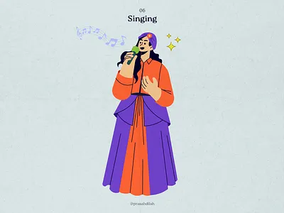 Illustration 06 - Singing drawing illustration vector