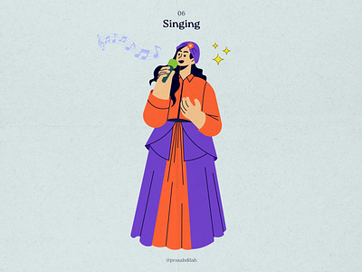 Illustration 06 - Singing drawing illustration vector