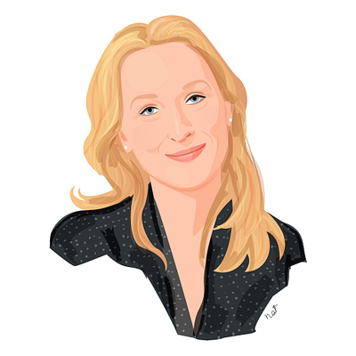 Illustrated Portrait of Meryl Streep adobe adobe illustrator illustration meryl streep portrait vector