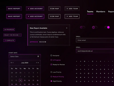 Sci-Fi Component Library button calendar clean component dashboard design fui gui hud icon library saas sci fi simple ui ux