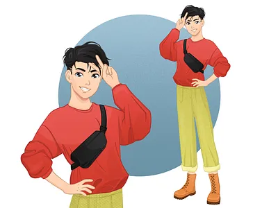 Fun guy. Cartoon 2d style 2d adobe boy cartoon guy illustration man vector