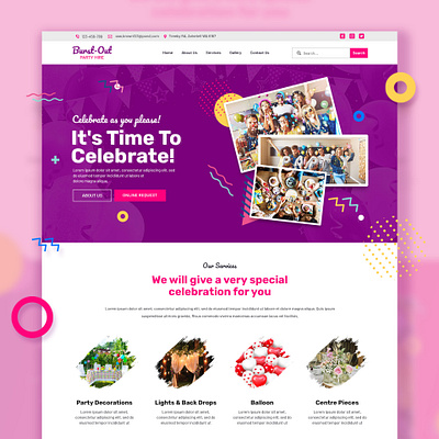 Party Decoration Website graphic design ui websitedesign