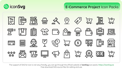Free E-Commerce Project Icon Pack app icons commerce app ecommerce icon pack icon sets icon svg iconsvg png icons svg icons ui icons