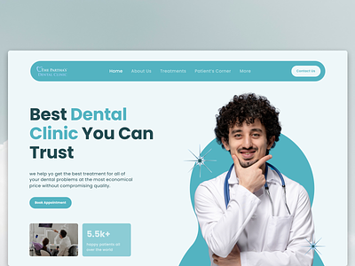Dentist Landing Page Hero Design dailyui dentist dentist landing page landing page light mode ui web design