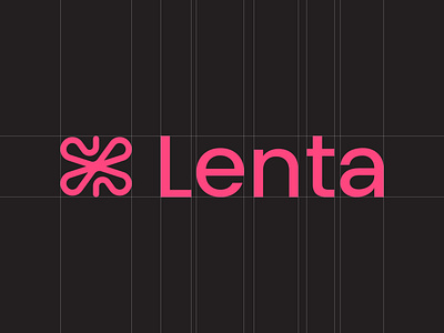 Lenta - Visual Identity Concept advertising black brand brand design branding concept logo contemporary design graphic design illustration logo logo design minimalist modern pink ribbon tech ui vector white