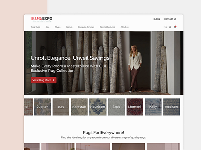 RUG EXPO e-commerce. branding carpet design landingpage rug ui uiux ux web design webdesign website