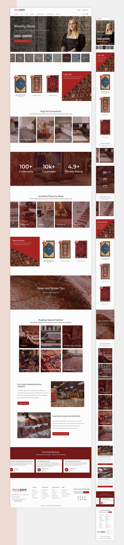 RUG Expo - Rug store & Services Website (+ Mobile responsive) branding carpet design landingpage rug ui uiux ux web design webdesign website