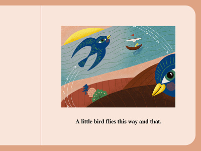 A Little Bird Board Book bird boat childrens book illustration sea sunrise