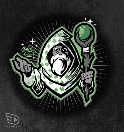 The White Wizard chipdavid dogwings drawing illustration logo mascot vector wizard