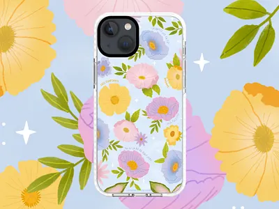 Ohmycase x Florisillustrations : Good vibes botanical illustration digital art floral flowers illustration french illustrator illustration mobile case ohmycase pastel pastel colors phone case positive illustration procreate
