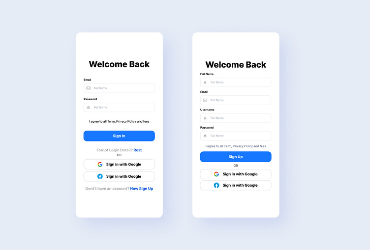 Sign In And Sign Up Mobile App Ui Design by Indra Maulana Agung on Dribbble