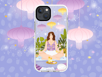 Ohmycase x Florisillustrations digital art freelance french illustrator illustration meditation ohmycase phone case illustration procreate yoga illustration zen zen illustration