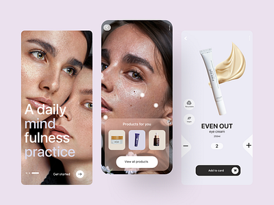 Skin Care App Design app concept design face makeup mobile app skin care app design skincare ui ux