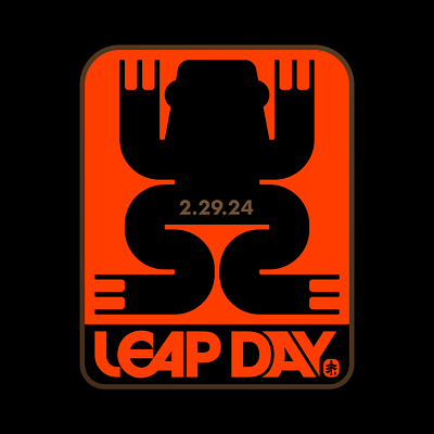 Leap Day 2024 2024 amphibian animal custom type emblem frog icon label leap leap day logo logotype nature sigil spring sticker symbol type typography wordmark