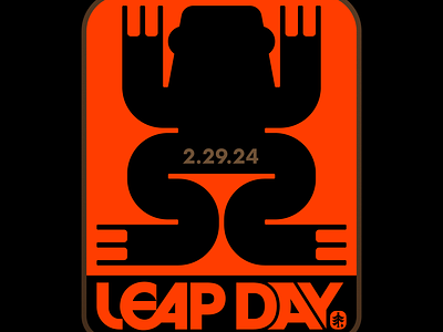 Leap Day 2024 2024 amphibian animal custom type emblem frog icon label leap leap day logo logotype nature sigil spring sticker symbol type typography wordmark