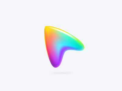 Arrow rainbow-colored logo 3d arrow branding cursor design graphic design icon illustration logo mark mesh point triangle vector