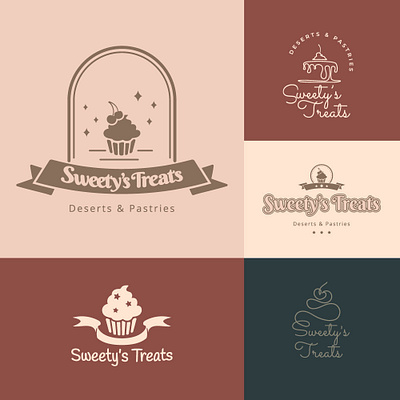 Bakery logo concept bakery cake cupcake