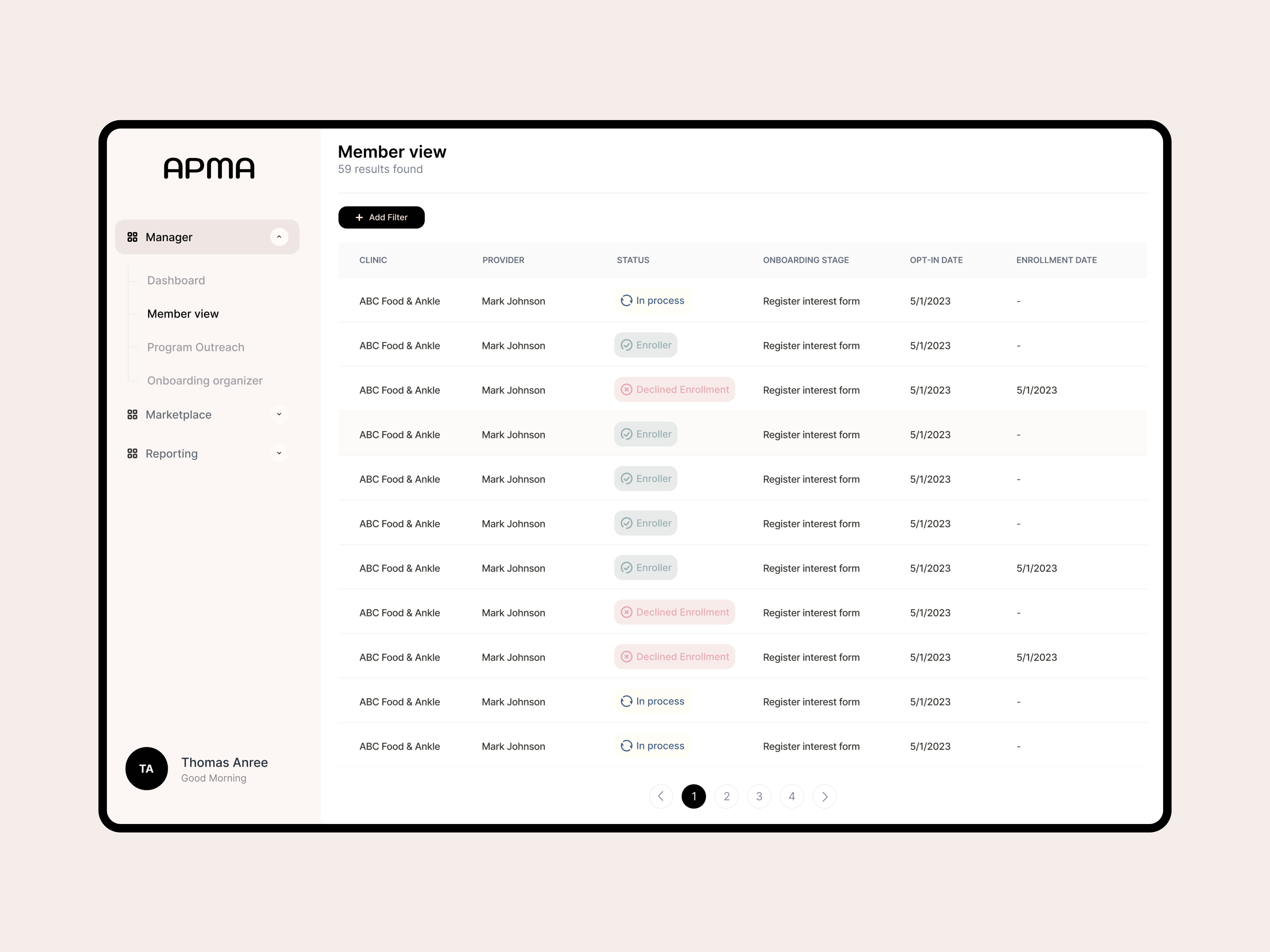 Management portal - Table views dashboard datavisualization management portal table ux design visualization web app web application